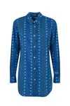 Mc2 Saint Barth Brigitte Indigo Shirt In Cotton In Blu