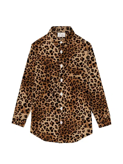 Mc2 Saint Barth Brigitte Leopard-print Shirt In Brown