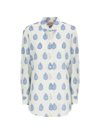 Mc2 Saint Barth Brigitte Paisley-print Shirt In Blue