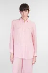 Mc2 Saint Barth Brigitte Shirt In Rose-pink Polyester In Pink