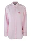 Mc2 Saint Barth Brigitte Snoopy-print Striped Shirt In Pink