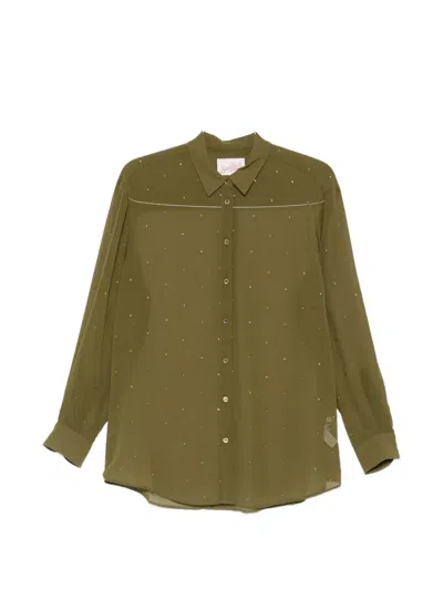 Mc2 Saint Barth Brigitte Strass-embellished Shirt In Green