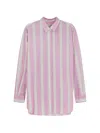 Mc2 Saint Barth Brigitte Striped Patterned Shirt In Pink