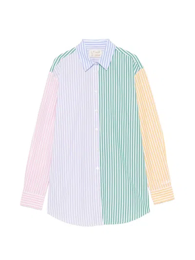 Mc2 Saint Barth Brigitte Striped Cotton Shirt In Multi