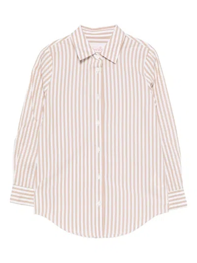 Mc2 Saint Barth Brigitte Striped Shirt In Neutral
