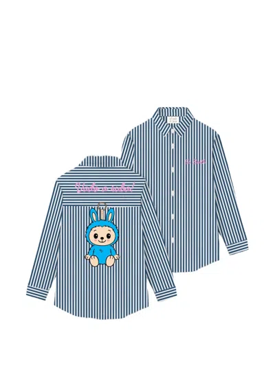 Mc2 Saint Barth Brigitte Striped Shirt In Blue