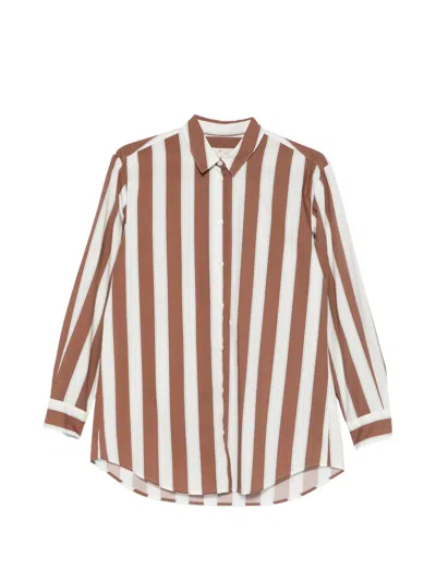 Mc2 Saint Barth Brigitte Striped Shirt In Brown