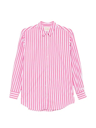 Mc2 Saint Barth Brigitte Striped Shirt In Pink