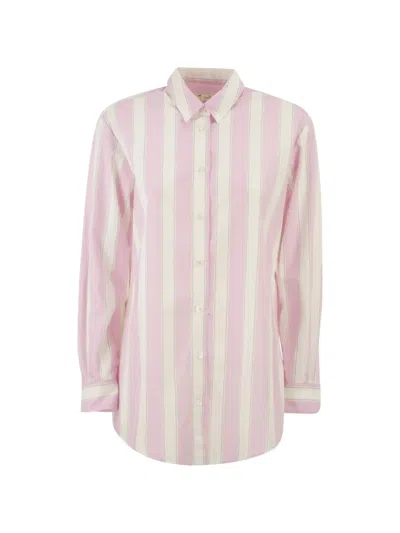 Mc2 Saint Barth Brigitte Striped Shirt In Pink