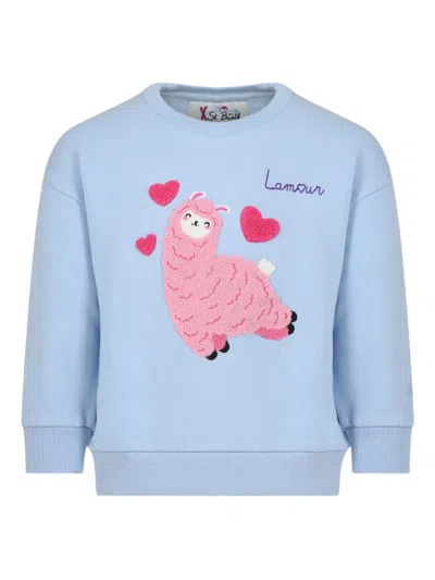 Mc2 Saint Barth Briony Appliqué Round-neck Sweatshirt In Blue