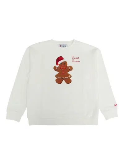 Mc2 Saint Barth Briony Sweatshirt Mit Lebkuchen-applikation In White