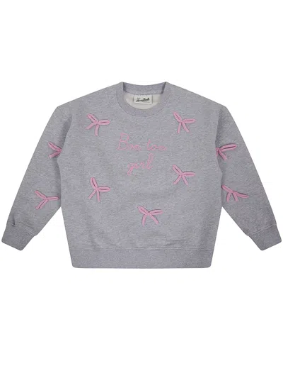 Mc2 Saint Barth Kids' 'briony' Ribbon Sweatshirt In Gray