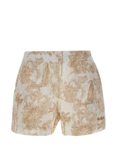 Mc2 Saint Barth Broderie-anglaise Meave Shorts In Neutral