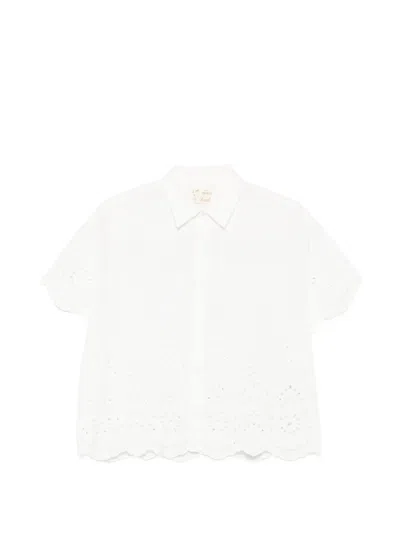 Mc2 Saint Barth Broderie-anglaise Shirt In White