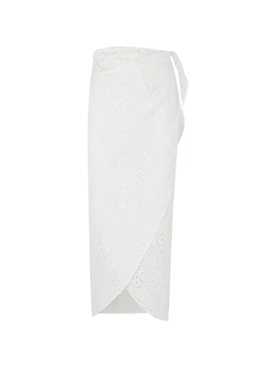 Mc2 Saint Barth Broderie-anglaise Wrap-style Pareo In White