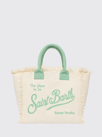 Mc2 Saint Barth Printed Cotton Vanity Bag With Logo In Multi