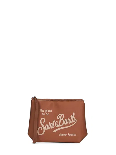 Mc2 Saint Barth Brown Aline Printed Clutch Bag