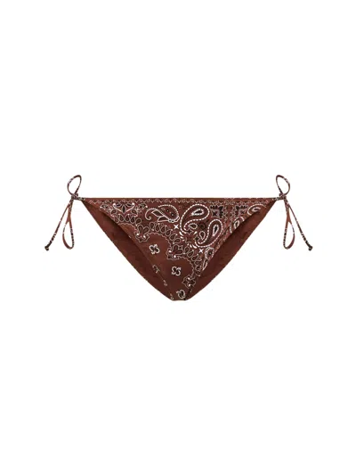 Mc2 Saint Barth Brown Bandana-print Lycra Virgo Classic Bikini Bottom