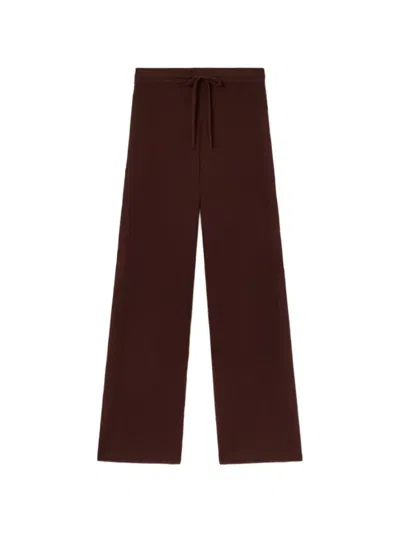 Mc2 Saint Barth Brown Cambon Wool Trousers In Animal Print