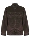 Mc2 Saint Barth Snap Button Corduroy Jacket In Brown