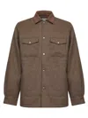 Mc2 Saint Barth Brown Houndstooth Wool Blend Bexley Shirt Jacket In Brown