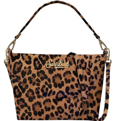 Mc2 Saint Barth Brown Leopard Print Shoulder Bag