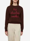 Mc2 Saint Barth Brown Sweater New Queen With Hot Chocolate Weather Embroidery In Brown