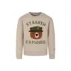 Mc2 Saint Barth Brown Sweatshirt For Boy With Bear In Brown