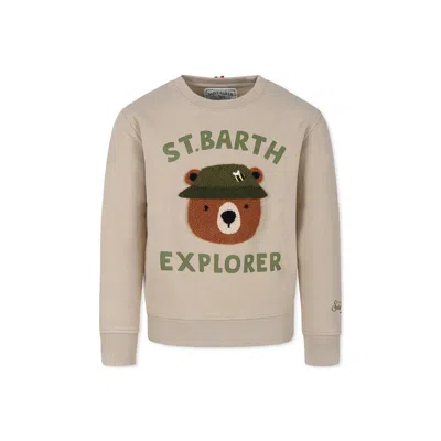 MC2 SAINT BARTH BROWN SWEATSHIRT FOR BOY WITH BEAR
