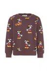 Mc2 Saint Barth Brown Sweatshirt For Boy With Micky Mouse In Brown