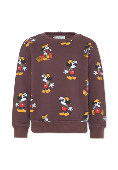 Mc2 Saint Barth Kids' Brown Sweatshirt For Boy With Micky Mouse