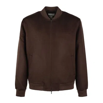 Mc2 Saint Barth Brown Unlined Wool Bomber Jacket