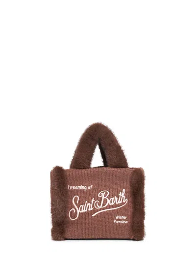 Mc2 Saint Barth Brown Vanity Mini Shearling Rib Handbag<br/>