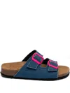 Mc2 Saint Barth Buckle-fastening Denim Sandals In Multi
