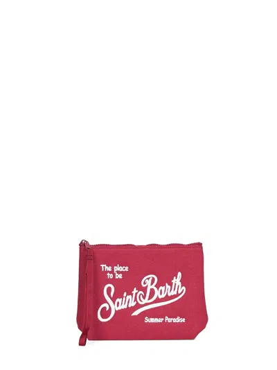 Mc2 Saint Barth Burgundy Aline Embroidered Clutch Bag
