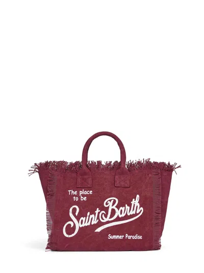 Mc2 Saint Barth Burgundy Colette Handbag With Shoulder Strap In Red