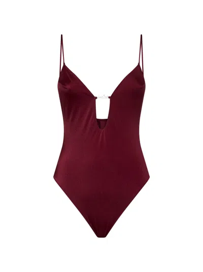 Mc2 Saint Barth Burgundy Lycra Crunchy Plate One-piece Swimsuit