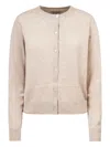 Mc2 Saint Barth Buttoned Cardigan In Neutral