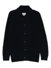 Mc2 Saint Barth Buttoned Shawl-collar Cardigan In Blue