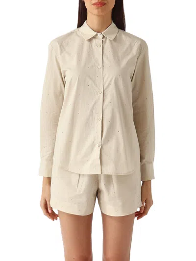 Mc2 Saint Barth Button-up Shirt And Matching Shorts Set In Neutral