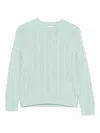 Mc2 Saint Barth Cable-knit Crew-neck Sweater In Blue