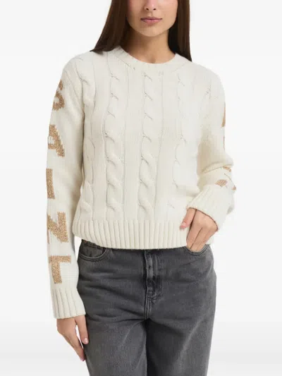 Mc2 Saint Barth Cable-knit Sweater In Neutral