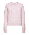 Mc2 Saint Barth Cable Knit Sweater In Pink