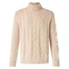 Mc2 Saint Barth Cable-knit Sweater With High Ribbed Turtleneck In Multi