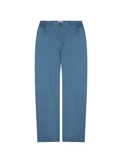 Mc2 Saint Barth Straight Leg Trousers Featuring Back Pockets In Blue