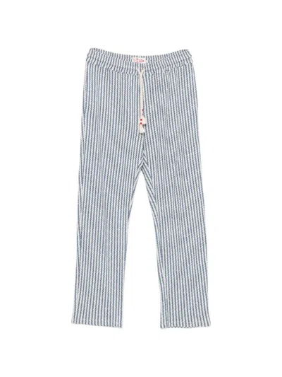 Mc2 Saint Barth Calais Crochet Drawstring Trousers In Blue