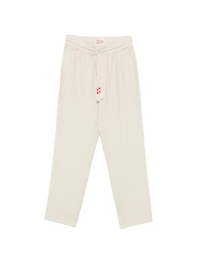 Mc2 Saint Barth Calais Geometric-print Trousers In White