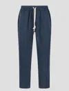 Mc2 Saint Barth Blue Calais Linen Pants