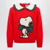 Mc2 Saint Barth Collar Sweater With Baloon Cuff In Red