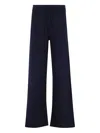 Mc2 Saint Barth Wide-leg Knit Pants With Elastic Waistband In Black